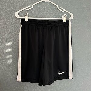 Nike Black with white stripe Dri fit shorts size medium